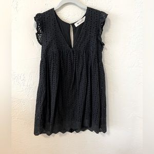 Boutique Eyelit Romper in Black. Very cute! Size Small
